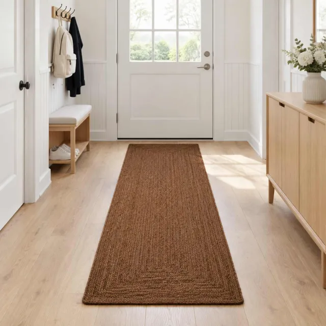 vidaXL Gebied Tapijt Grijs 60 x 250 cm Jute, foto 2