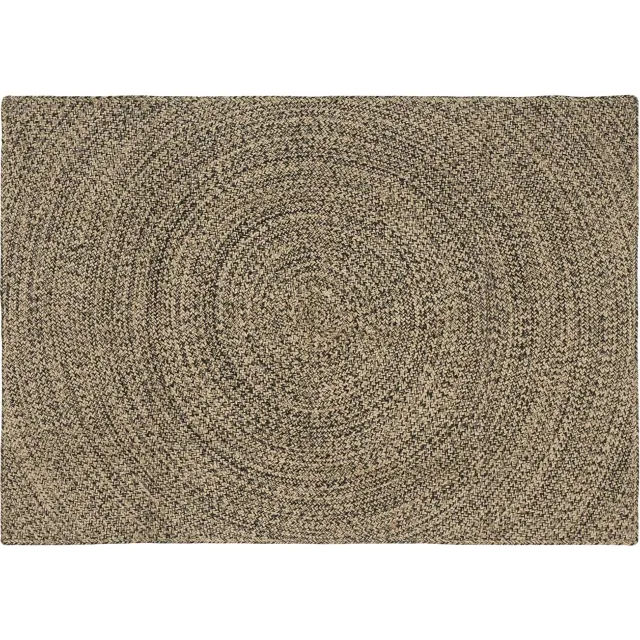 vidaXL Gebied Tapijt Naturel en Zwart 140 x 200 cm Jute Bruin