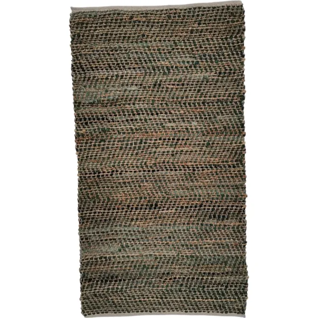 Rocaflor Vloerkleed - Rechthoekig - Jute - Gerecycled leer - Groen - 160x230cm