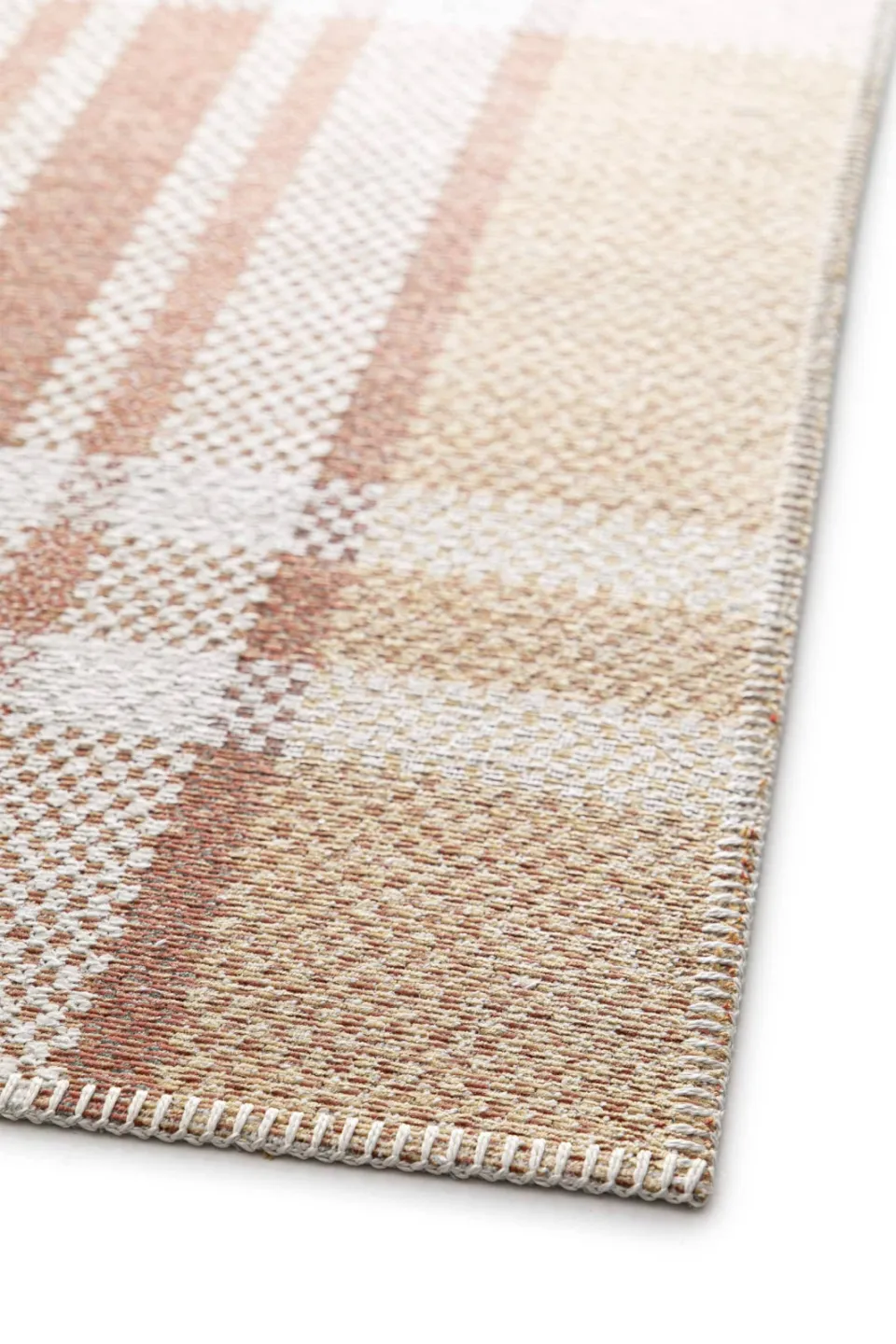NOUS Living vloerkleed ruitpatroon terracotta, foto 5