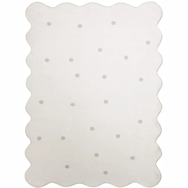 Little Olly Wasbaar vloerkleed - Cloudy Stippen Wit - 80x150cm