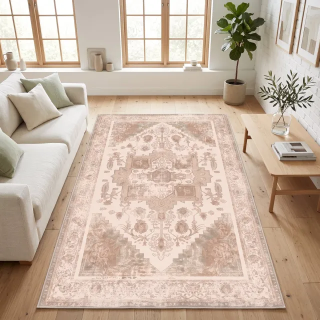Vika Living Gemstone Vloerkleed - Medaillon - Terracotta - 150x80 cm