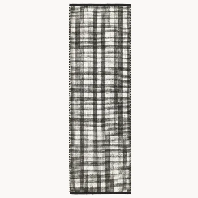 Westwing Collection Handgeweven wollen loper Amaro Zwart