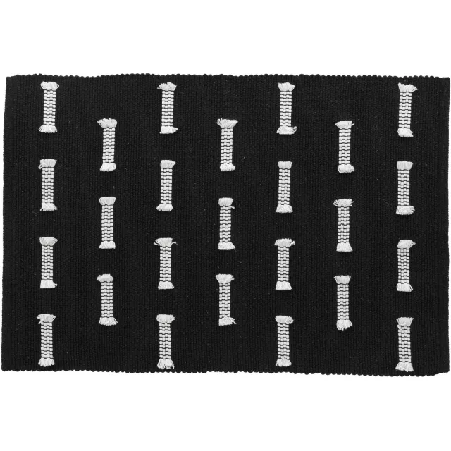 Douceur d intérieur Douceur d'intérieur - Katoenen vloerkleed JULINE, platgeweven, 50 x 80 cm Zwart