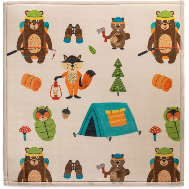 Amiah Speelkleed vierkant - Pluffy Forest Animals multi 200x200