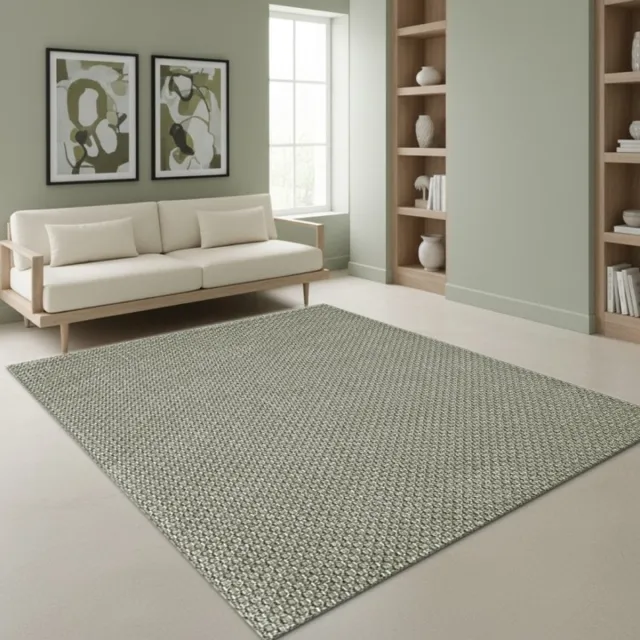 TapisTrend Designer tapijt Groen 160x230 cm Geweven binnen-/buitenkleed met een gestructureerde textuur voor terras, balkon, woonkamer en eetkamer