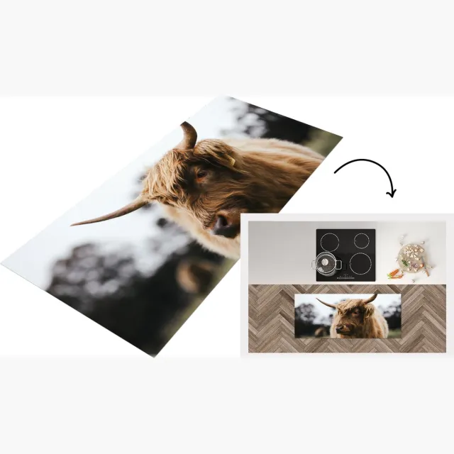 KitchenYeah Keukenloper - Loper keuken - Schotse Hooglander - Dieren - Horens - Keukenloper vinyl Multicolor