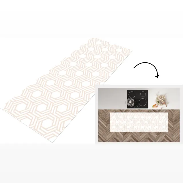 KitchenYeah Keukenloper - Loper keuken - Design - Geometrie - Patroon - Keukenloper vinyl Multicolor