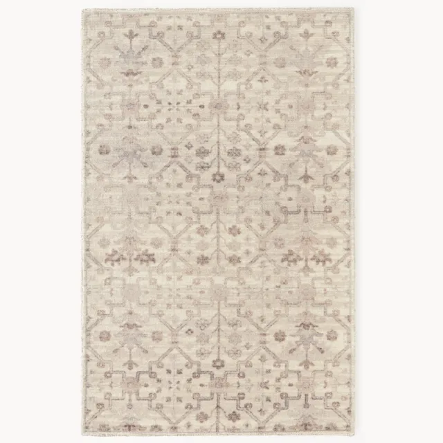 Westwing Collection Handgeweven laagpolig vloerkleed Rosalie met ornamenten Beige