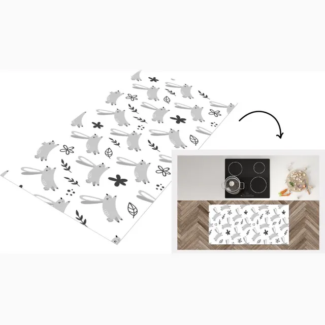 KitchenYeah Keukenloper - Loper keuken - Haas - Dieren - Patronen - Keukenloper vinyl multicolor, foto 7