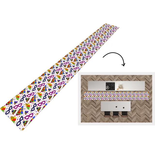 KitchenYeah Keukenloper - Keukenmat - Carnaval - Patronen - Maskers - Keuken vloerkleed Multicolor