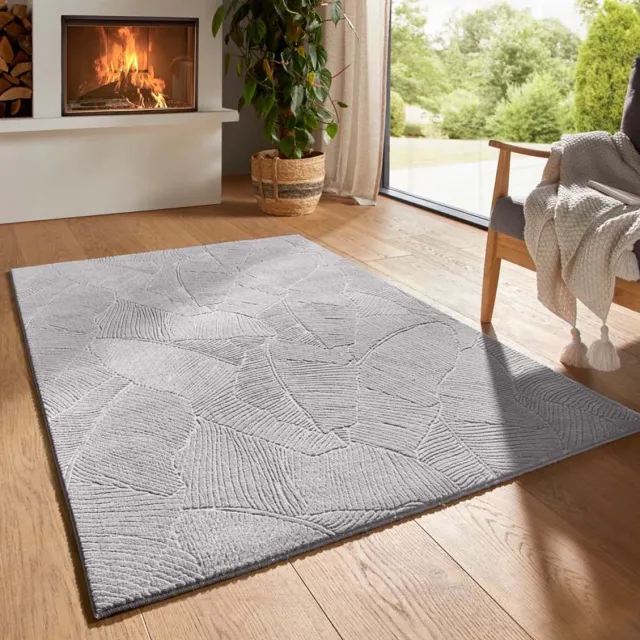TrueWeave Zacht vloerkleed - Fuzz Leaf grijs 80x150
