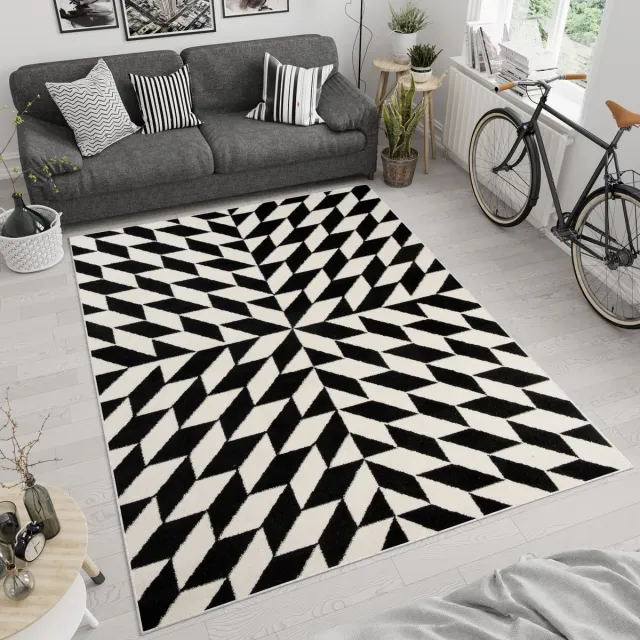 Tapiso Maroko Vloerkleden Tapijt Abstract Carpet Zwart 6