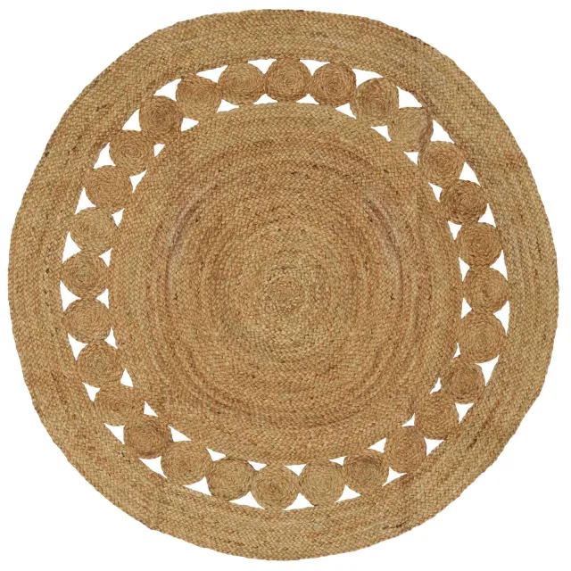 vidaXL Vloerkleden Naturel Ø 150 cm Jute Bruin