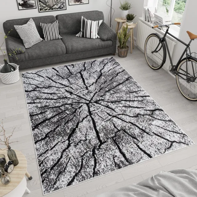 Tapiso Luxury Vloerkleed Grijs Modern Kleed Woonkamer Tapijt Lichtgrijs
