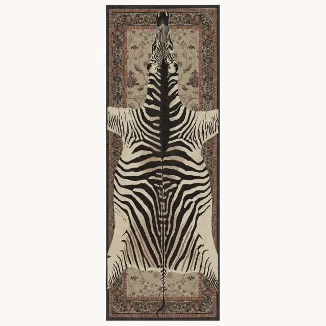 Ruggable Wasbare laagpolige loper Safari by Iris Apfel Beige, Bruin