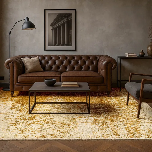 LOLA&MOI Binnen & Buiten Vloerkleed - 240 x 340 cm - Lola&Moi Reflect Toffee - Laagpolig Tapijt - Gerecycled PET - Made in Belgium - Circulair bruin