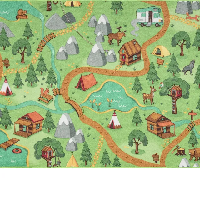 RUGSX Kleden Rugsx REBEL ROADS TAPIJT Wild life 90 Bos, 95x133 cm Groen