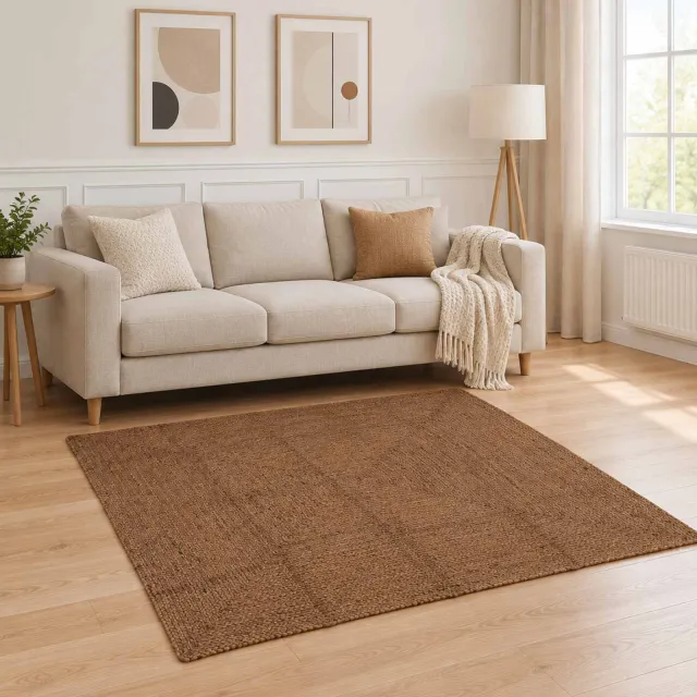 vidaXL Gebied Tapijt Grijs 160 x 160 cm Jute