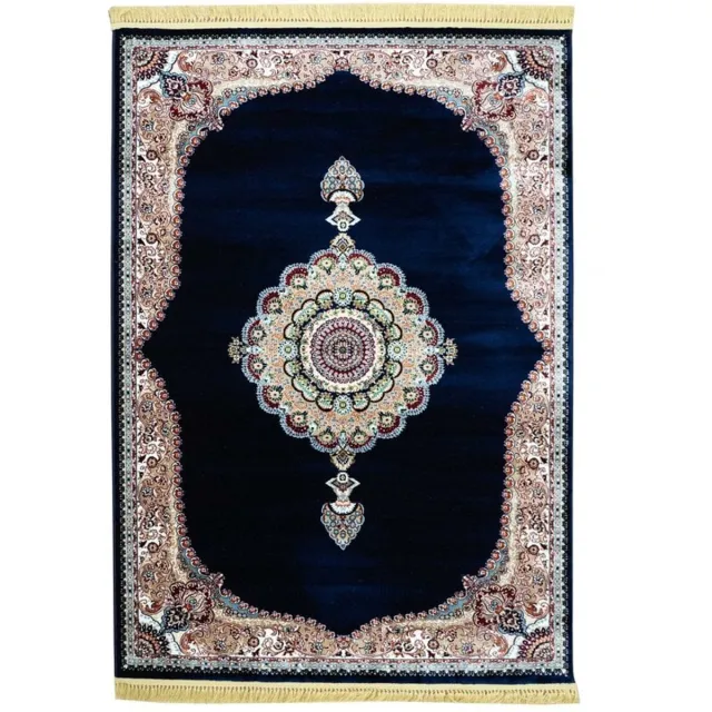 flycarpets Isfahan Klassiek Oosters Medaillon Vloerkleed - Blauw - 160x230 cm
