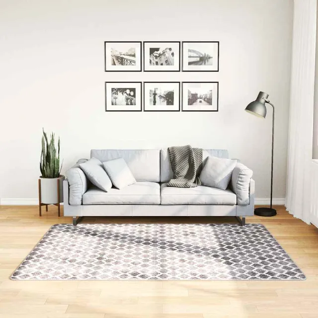 vidaXL Vloerkleed wasbaar 120x180 cm meerkleurig grijs