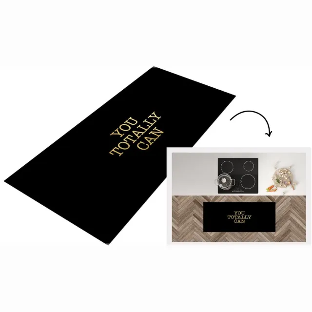 KitchenYeah Keukenloper - Loper keuken - Zelfvertrouwen - Goud - Zwart - Quotes - Keukenloper vinyl Multicolor