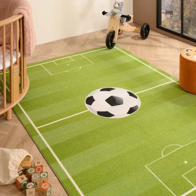TrueWeave Kindervloerkleed voetbalveld - Joy groen 140x200