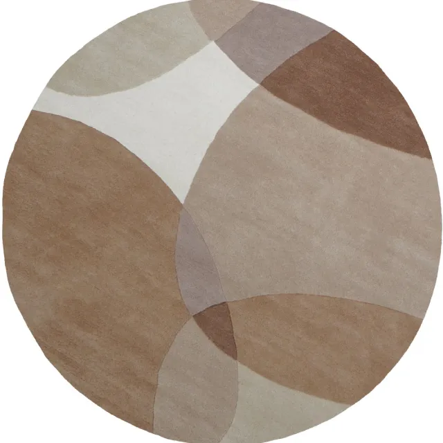 Veer Carpets Vloerkleed Abstract Beige/Bruin - Rond ø230 cm