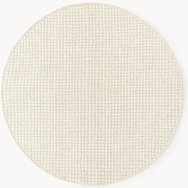 Westwing Collection Rond wollen vloerkleed Amaro, handgeweven Beige