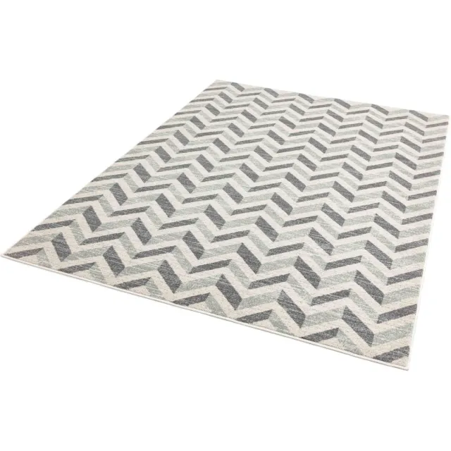 easy living colt-chevron-grey Vloerkleed - 200x290 - Rechthoek - Laagpolig Tapijt - Modern - Grijs