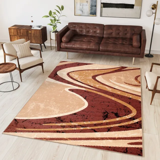 Tapiso Dream Vloerkleed Beige Bruin Modern Abstract Woonkamer Tapijt Maat- 160x230