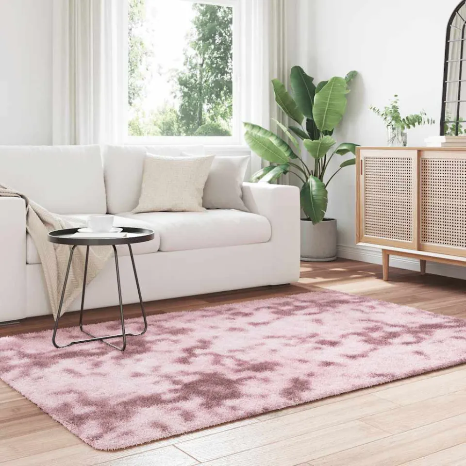 vidaXL Hoogpolig vloerkleed NAVARRA 130x200 cm polyester stoffig roze, foto 2