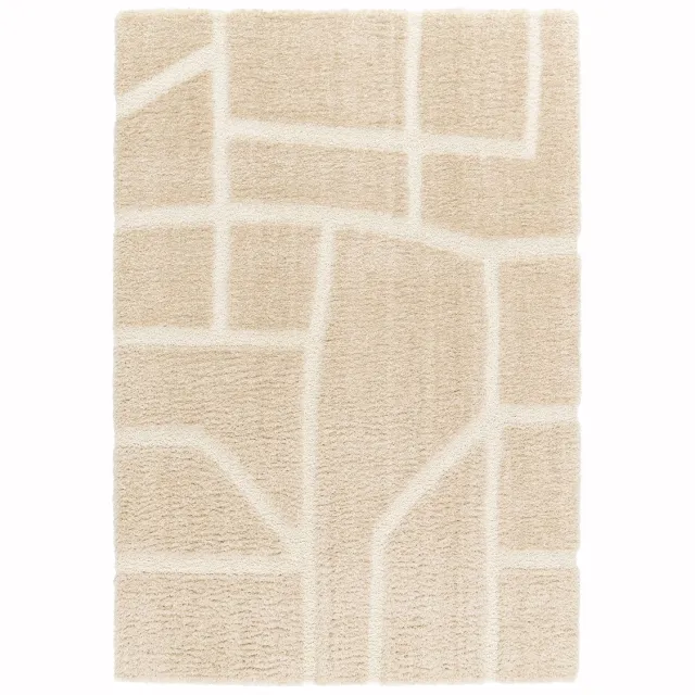 AFK Living Zacht en dik tapijt met reliëfeffect MURMURE beige