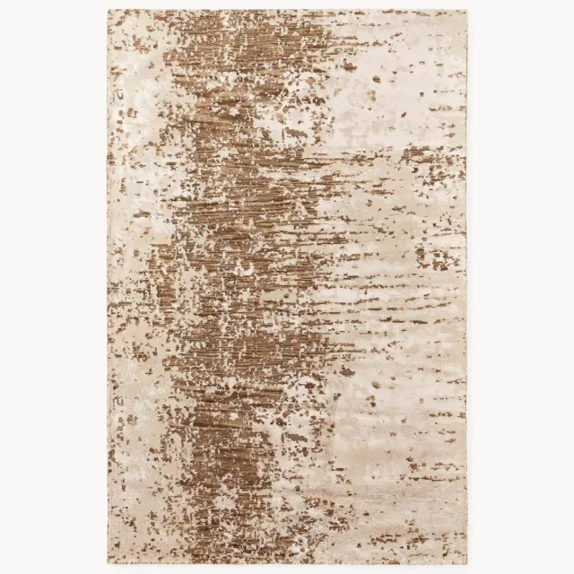 Westwing Collection Handgeweven wollen vloerkleed Cynthia met abstract patroon Lichtbruin