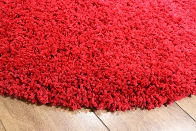 Merinos Vloerkleed Shaggy Plus 958 Red 200 cm-Round rood