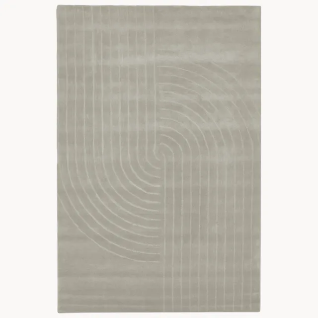 Westwing Collection Handgetuft wollen vloerkleed Mason Grijs