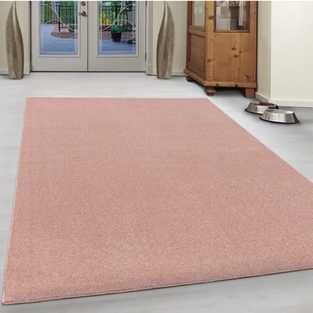 TapisTrend Designer tapijt Roze Gabbeh effen vloerkleed met korte pool voor de woonkamer