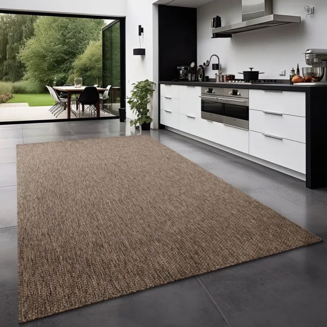 TT Home Tapijt Buiten Woonkamer Eetkamer Balkon Weerbestendig 60 x 100 cm Rechthoek 60 x 100 cm Rechthoek beige