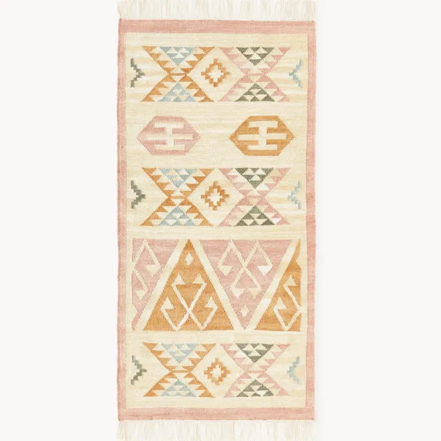 Westwing Collection Handgeweven Kelim vloerkleed Anisa van wol Kleurrijk