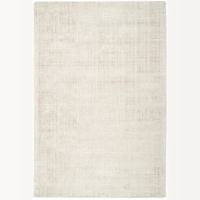 Padiro laagpolig vloerkleed met zachte uitstraling 80 x 150 cm - lichtbeige - modern effen ontwerp - voor vloerverwarming - van viscose en katoen