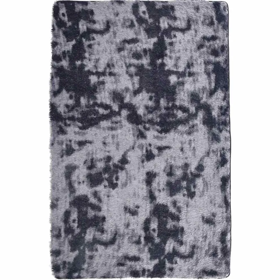 vidaXL Hoogpolig vloerkleed NAVARRA 130x200 cm polyester donkergrijs grijs, foto 3