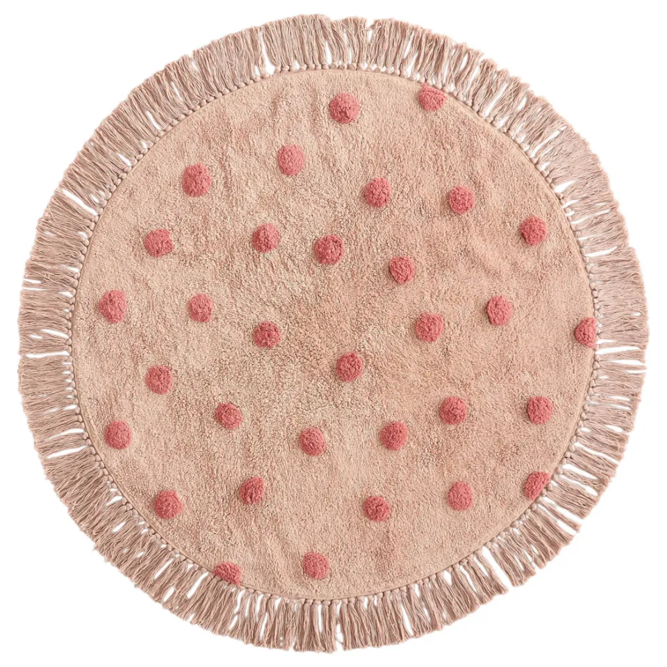 NOUS Kids Dots kindervloerkleed roze Roze/rood