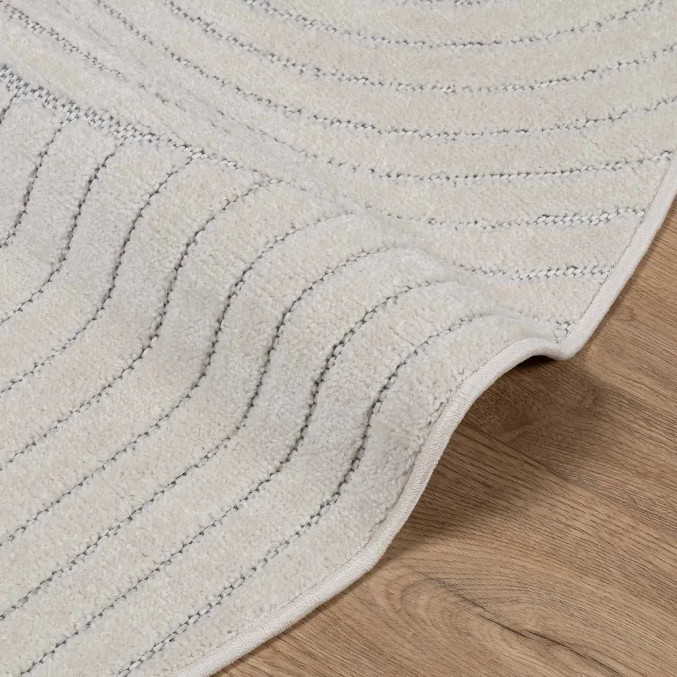 vidaXL Binnen- en buitentapijt PALMERAS Crème Ø 200 CM Polyester, foto 4