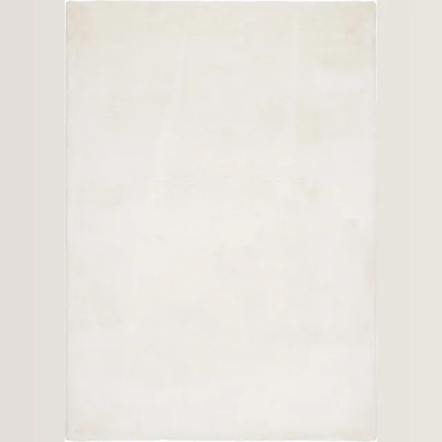 Padiro pluizig hoogpolig vloerkleed 80 x 150 cm - crème / offwhite - modern effen ontwerp - voor vloerverwarming - van polyester en katoen