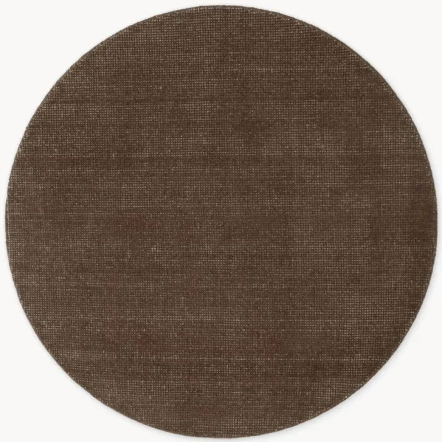 Ted Baker Rond laagpolig wollen vloerkleed Croom, handgeweven Bruin