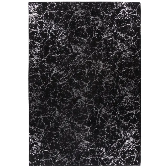 Padiro design laagpolig vloerkleed - donkergrijs - modern abstract ontwerp - voor vloerverwarming - van polyester en katoen