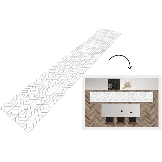 KitchenYeah Keukenloper - Loper keuken - Design - Geometrie - Patroon - Keukenloper vinyl Multicolor