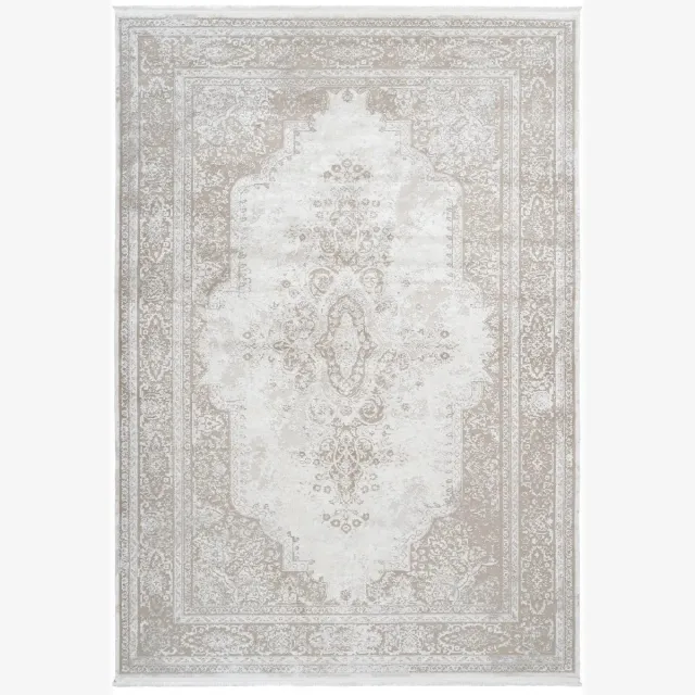 Dutch XXL Vintage Vloerkleed | Tapijt | Elysee | Medaillon | Crème | 240x330 cm