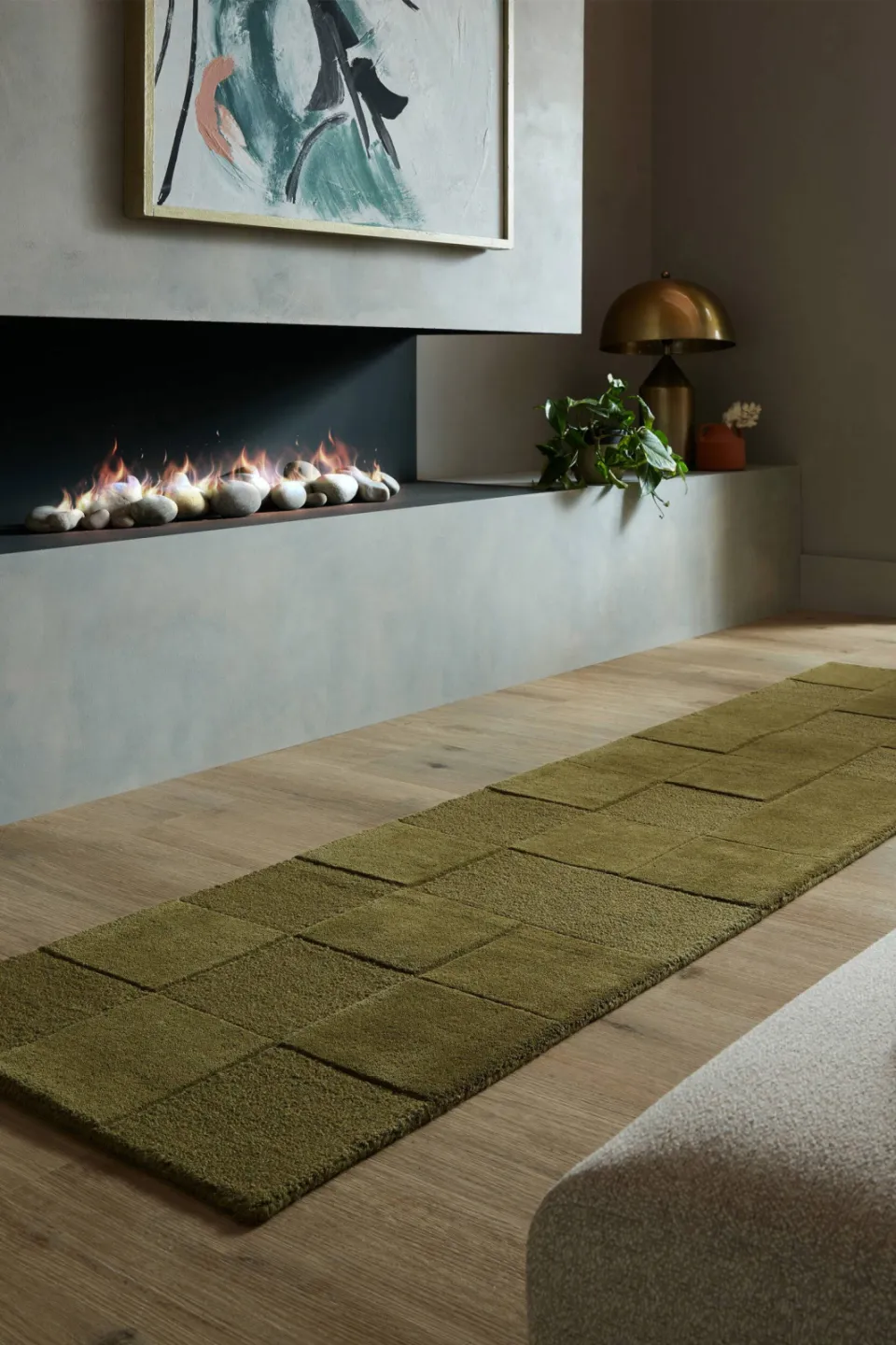 Flair Rugs Checkerboard Modern Vloerkleed Wol groen, foto 2