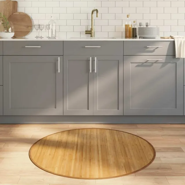 vidaXL Vloerkleed rond 100 cm bamboe naturel Bruin